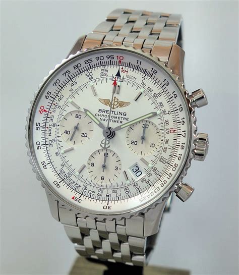 breitling navitimer white wrist|breitling navitimer stainless steel bracelet.